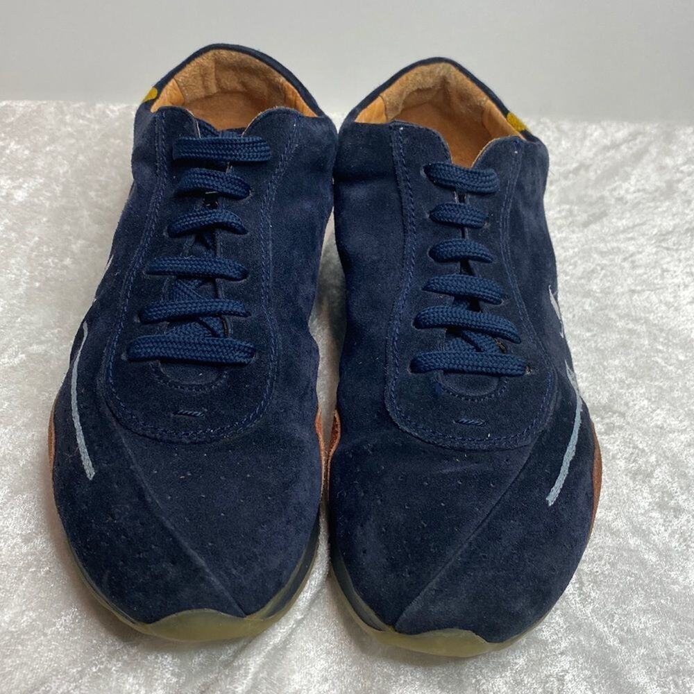 Murtosa Suede Leather Lace up Sneakers Shoe Navy Size 39